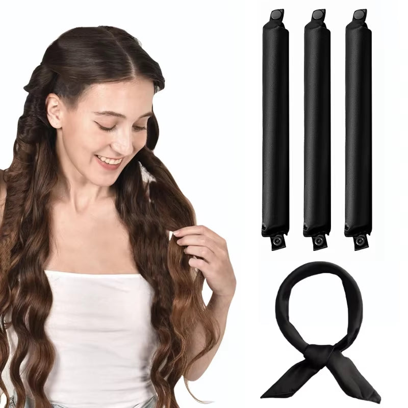 Heatless Hair Curler Curling Rod Headband No Heat Hair Rollers Satin Lazy Curls Soft Curlers Sleeping Flexi Rods Styling Tools