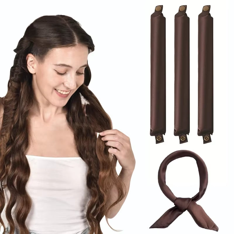 Heatless Hair Curler Curling Rod Headband No Heat Hair Rollers Satin Lazy Curls Soft Curlers Sleeping Flexi Rods Styling Tools