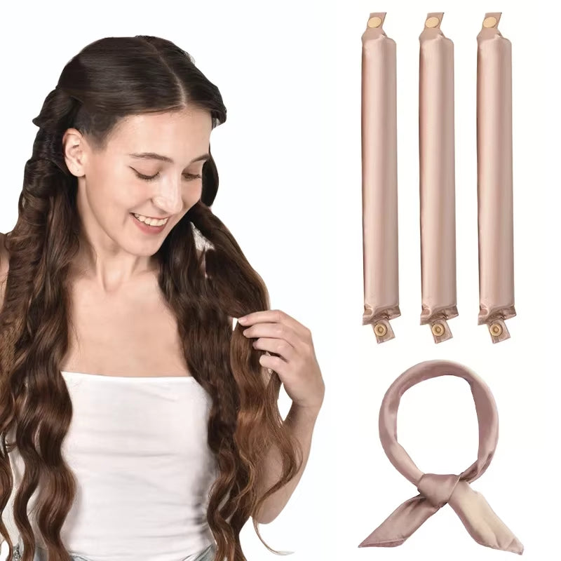 Heatless Hair Curler Curling Rod Headband No Heat Hair Rollers Satin Lazy Curls Soft Curlers Sleeping Flexi Rods Styling Tools